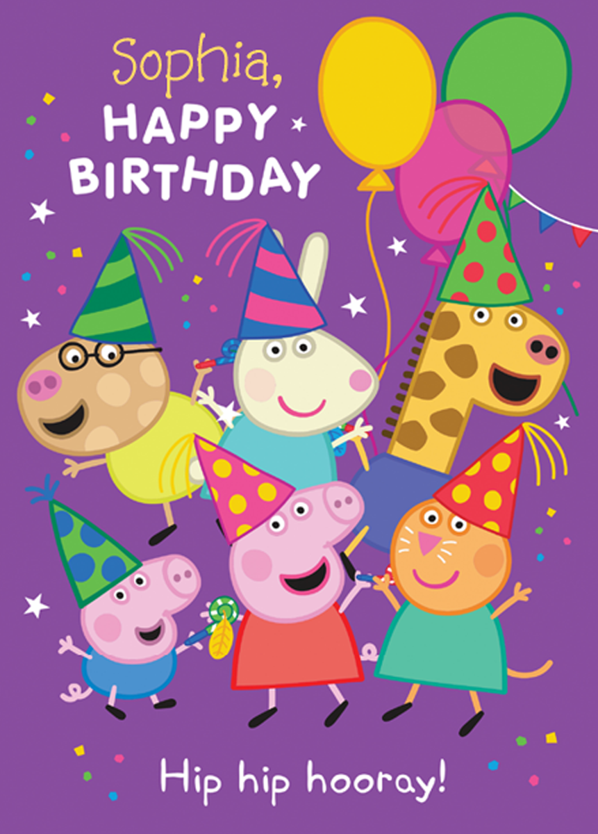 Personalised Kids Peppa Pig Hooray Its Your Birthday Card Hallmark