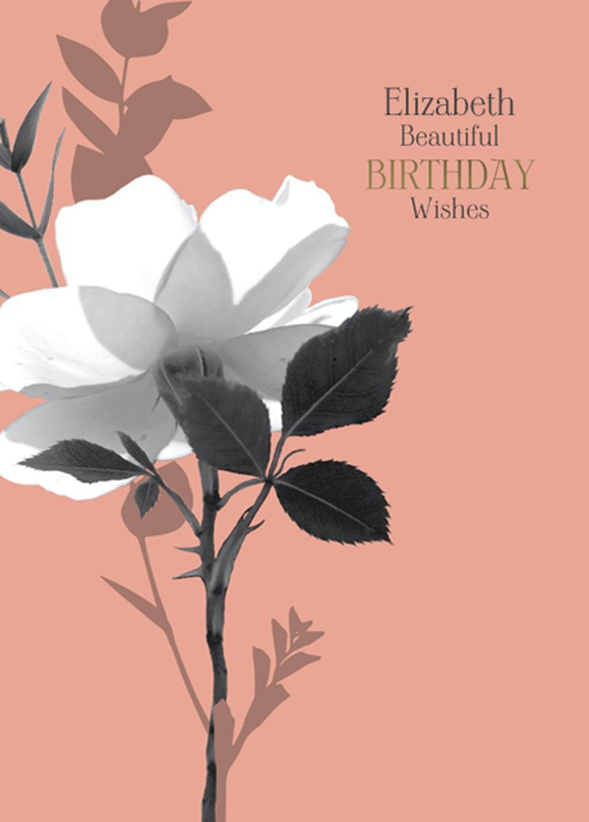 Personalised Editable Flower Beautiful Birthday Wishes Card Hallmark