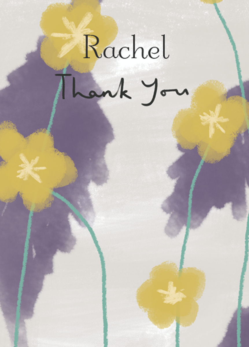 Personalised Editable Illustrated Floral Thank You Card – Hallmark