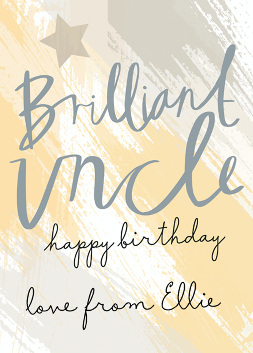 Personalised Contemporary Birthday Editable Brilliant Card For Uncle ...