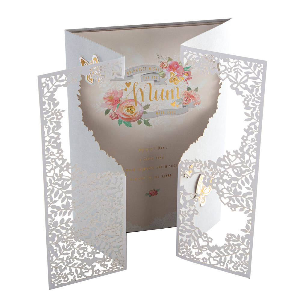 Recyclable Mother's Day Card for Mum - Laser-cut Design with Heartfelt Verse