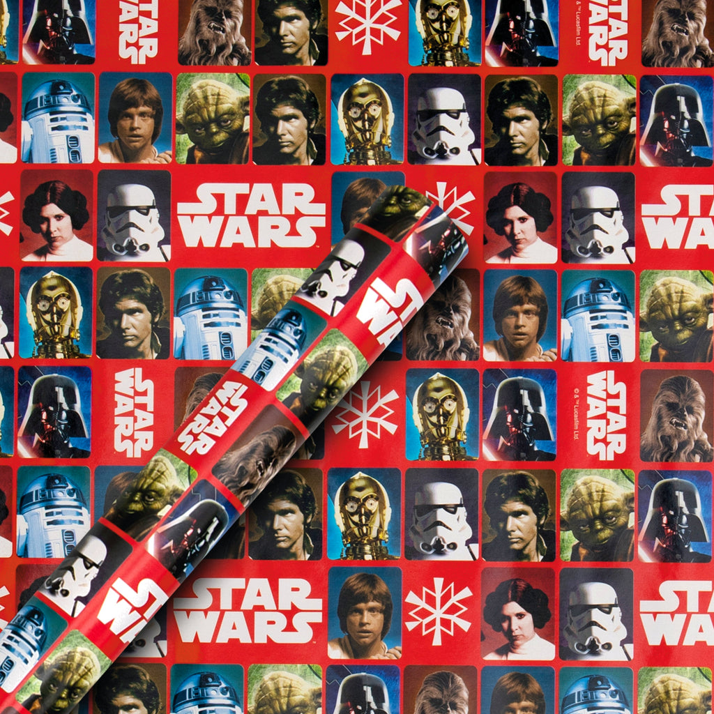 4M Christmas Wrapping Paper - Red Star Wars™ Movies Design