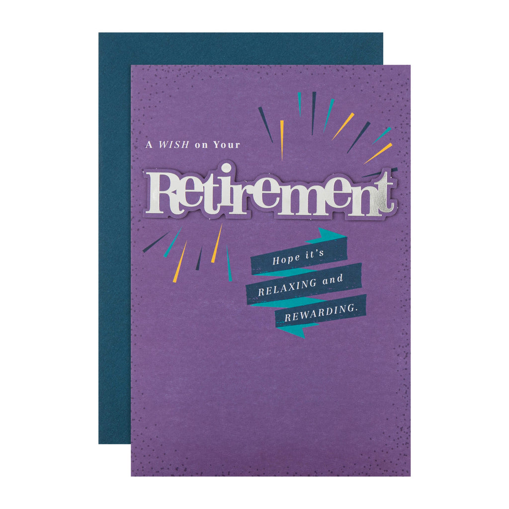 Retirement Card - Purple Celebration Design