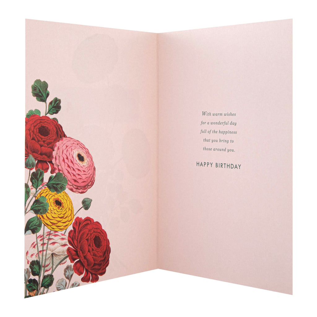 Birthday Card for Daughter - Floral Design with Poem