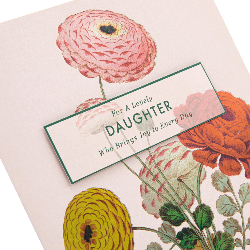 Birthday Card for Daughter - Floral Design with Poem