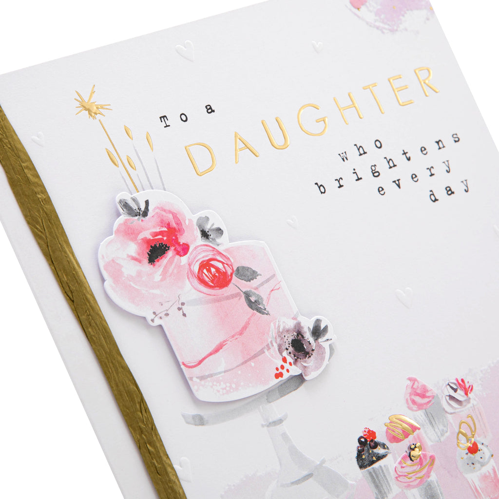 Birthday Card for Daughter - Pink Cake Design