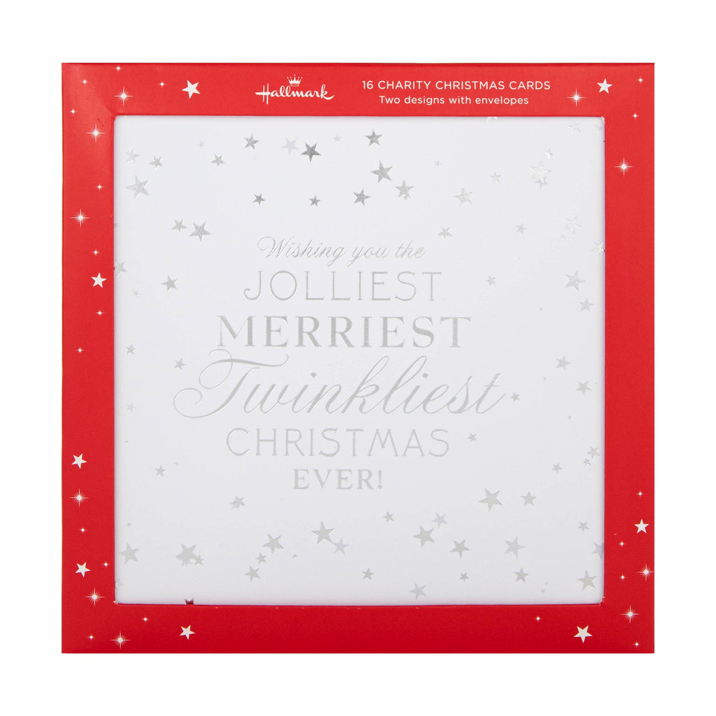Charity Christmas Cards - Multipack of 16 in 2 Stylish Designs