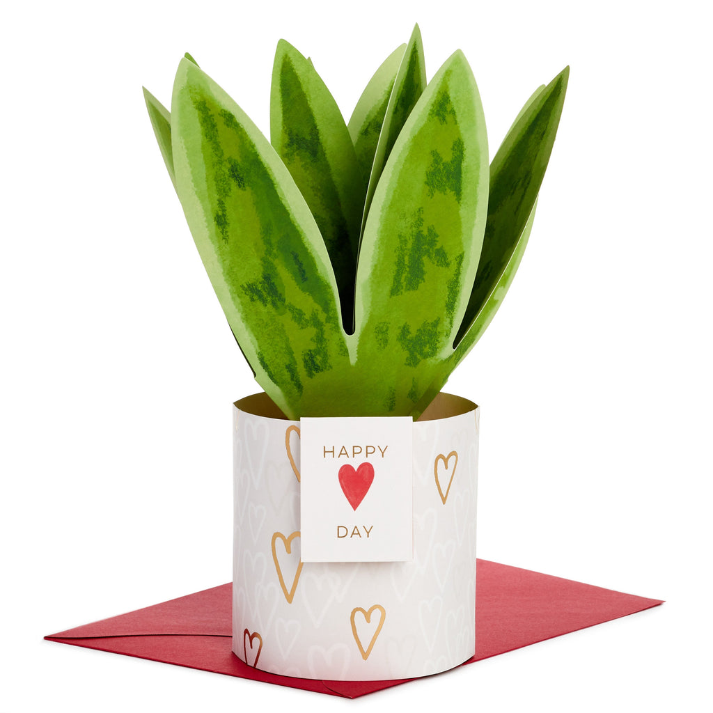 Paper Wonder Valentine's Day Card - 3D Paper Snake Plant Design