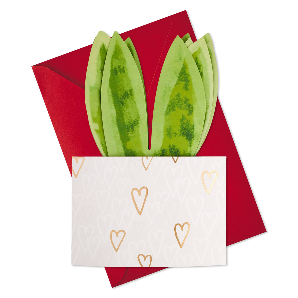 Paper Wonder Valentine's Day Card - 3D Paper Snake Plant Design