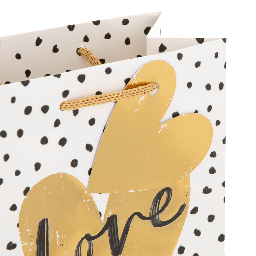 Small Gift Bag - Gold Heart Design