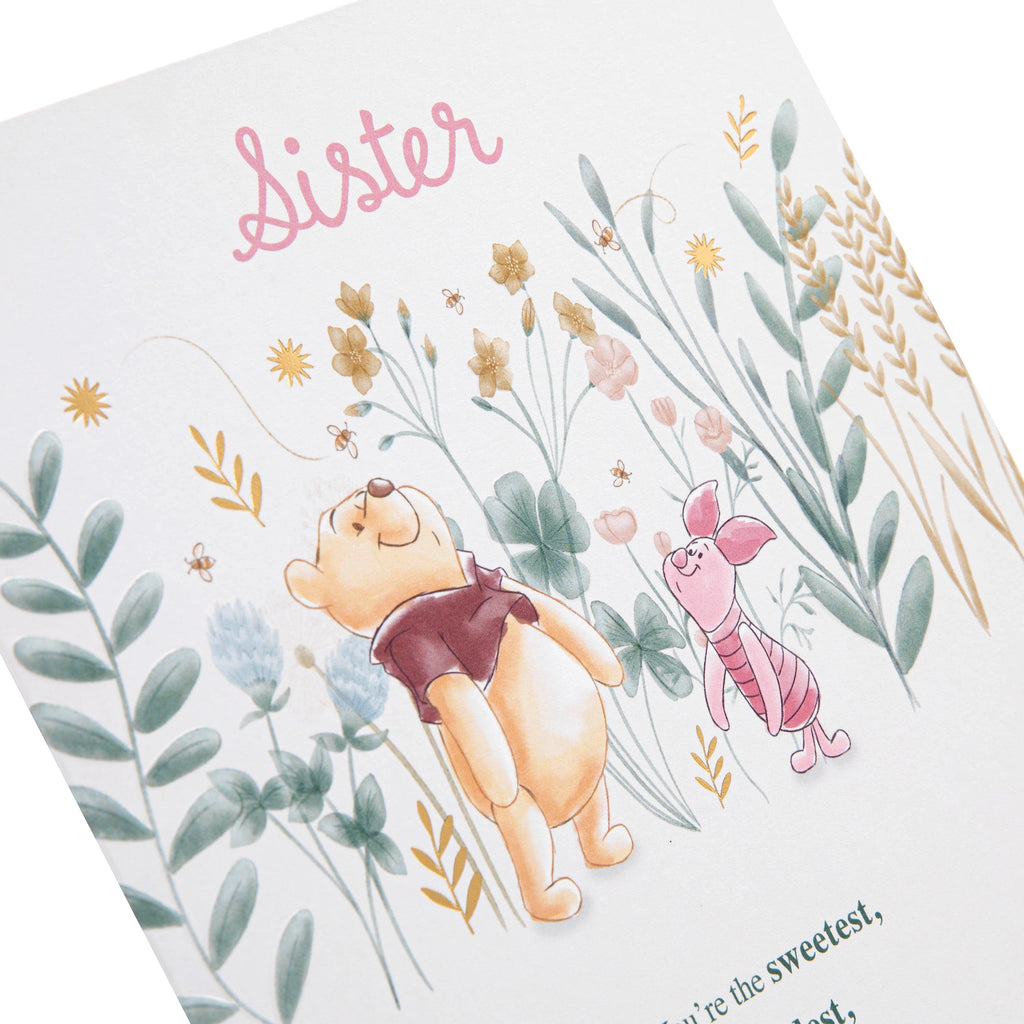 Birthday Card for Sister - Disney Winnie the Pooh Design