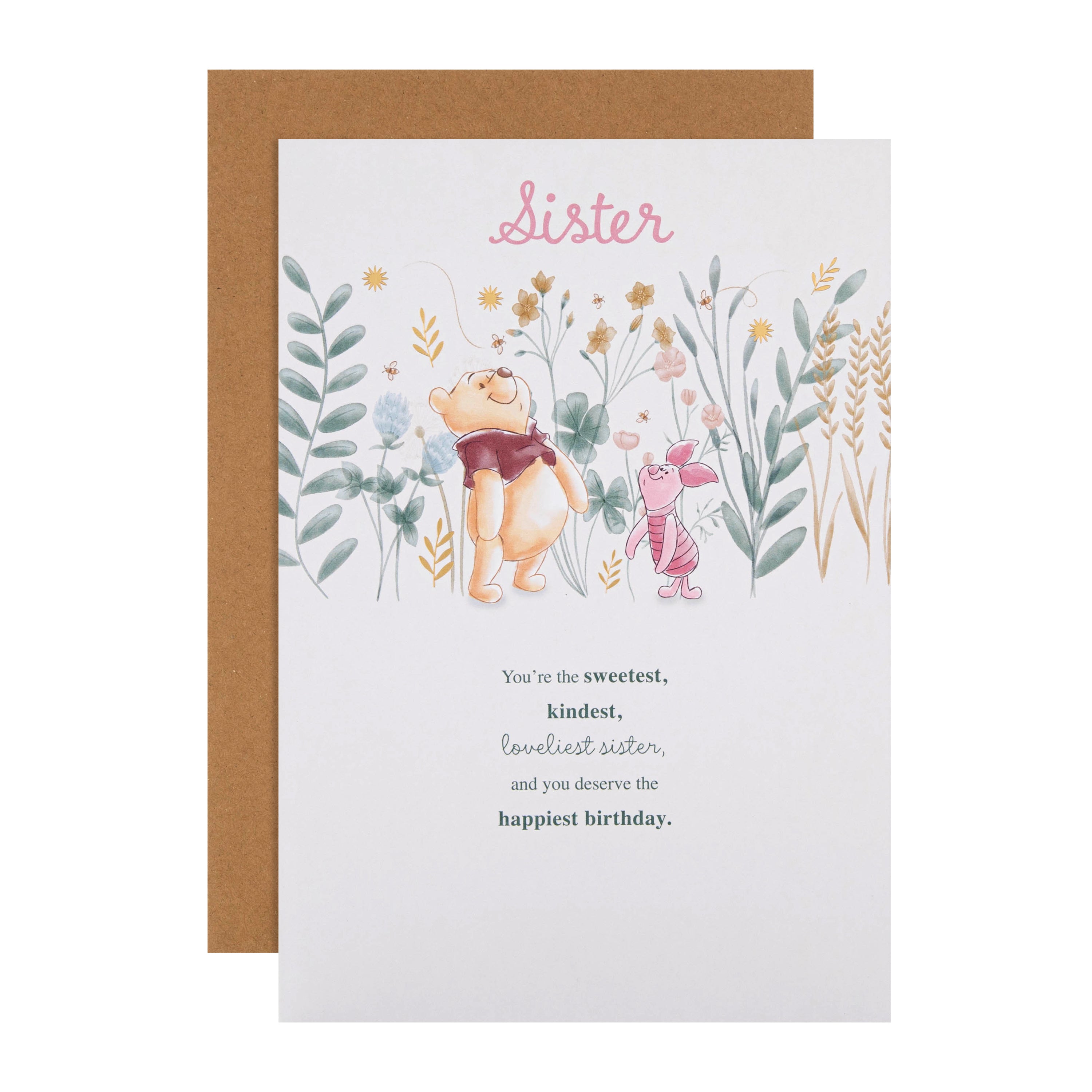 Personalised Winnie The Pooh Birthday Card – For Sister, Mum, Auntie, Friend, Granddaughter – Handmade UK Card With Envelope
