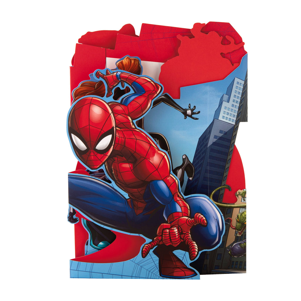 Birthday Card for Son - 3D MARVEL Spider Man Design