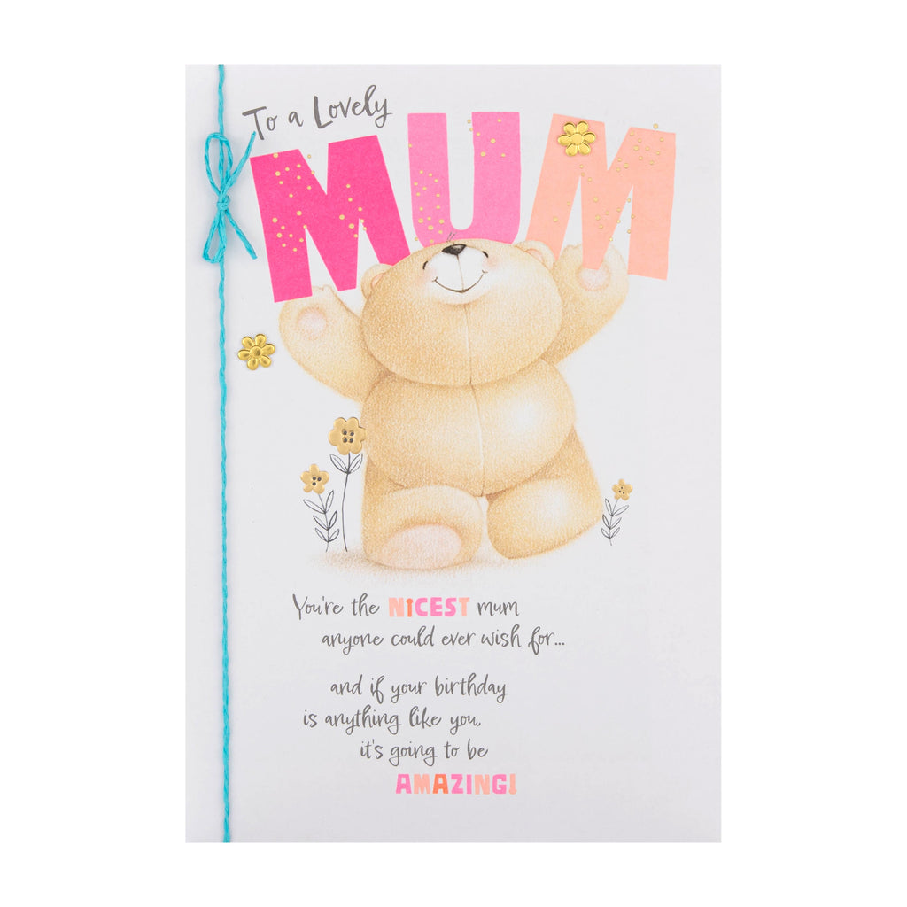 Birthday Card for Mum - Forever Friends Bear Design