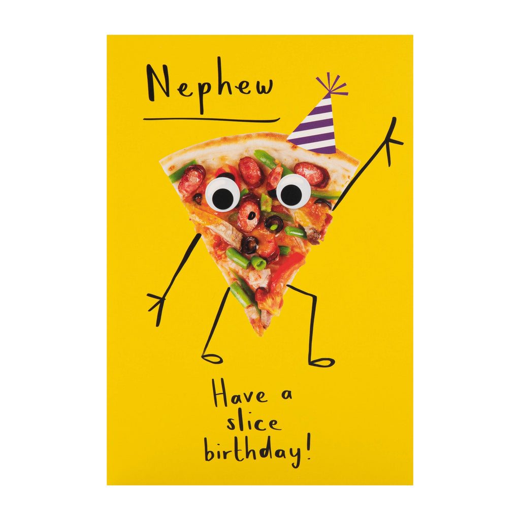 Birthday Card for Nephew - Funny Pizza Design