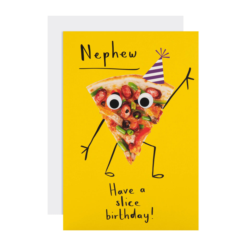 Birthday Card for Nephew - Funny Pizza Design