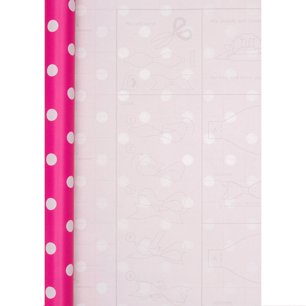 2M Any Occasion Wrapping Paper - Pink Polka Dot Design