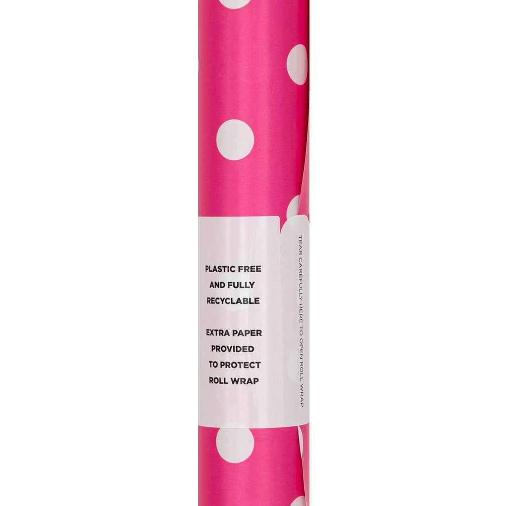 2M Any Occasion Wrapping Paper - Pink Polka Dot Design