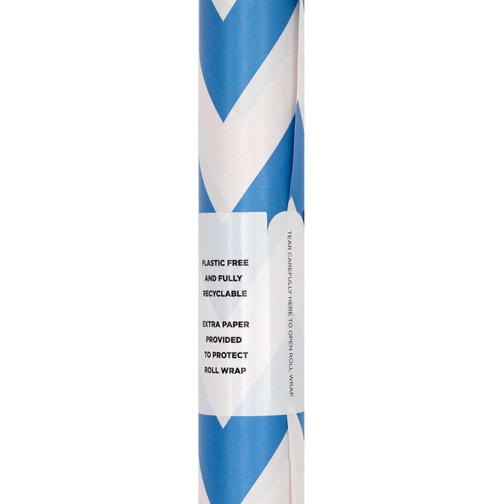2M Any Occasion Wrapping Paper - Blue Zig-Zag Design