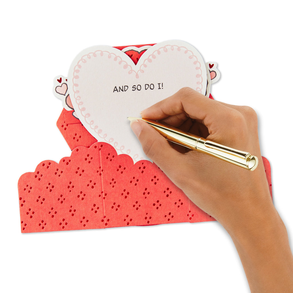 Paper Wonder Mini Valentine's Day Card - 3D Red Snoopy & Woodstock Design