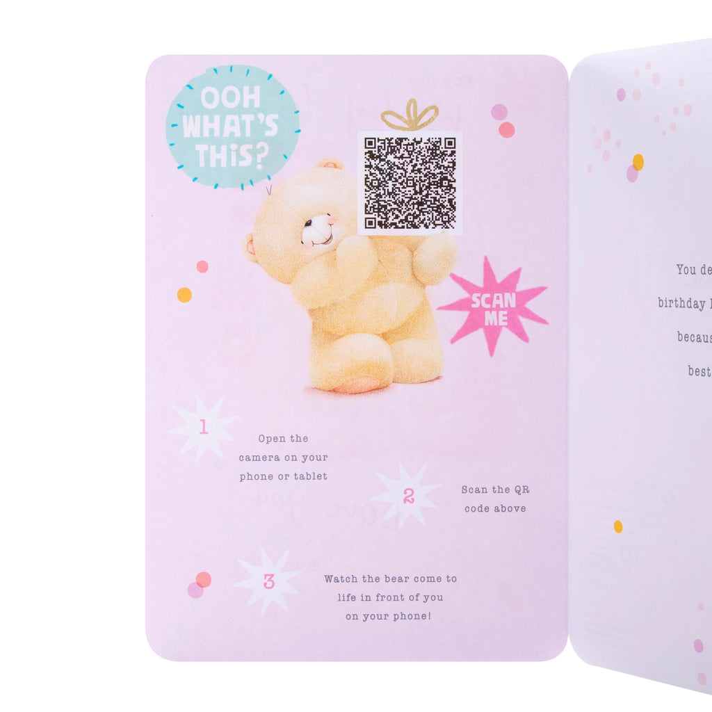 Interactive Forever Friends Birthday Card for Wife with QR Code