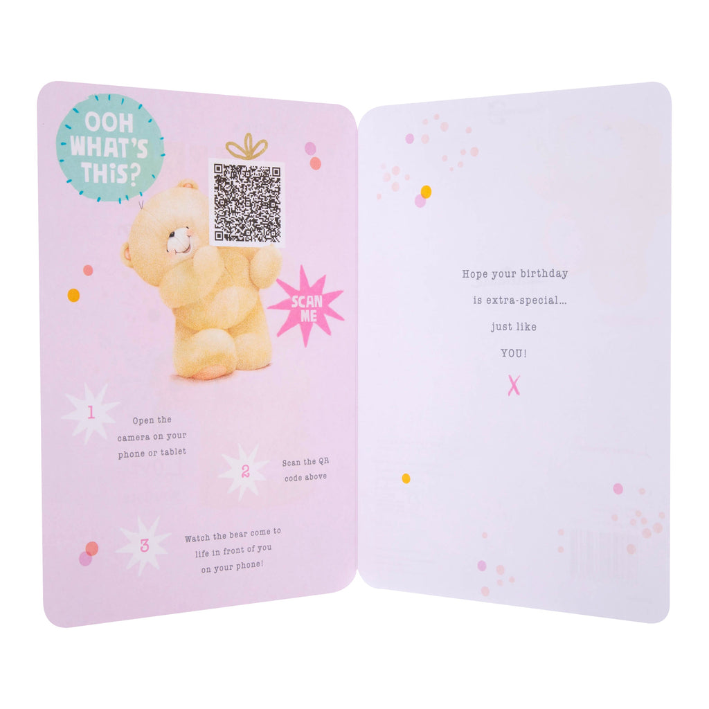 Interactive Forever Friends Birthday Card for Mum with QR Code