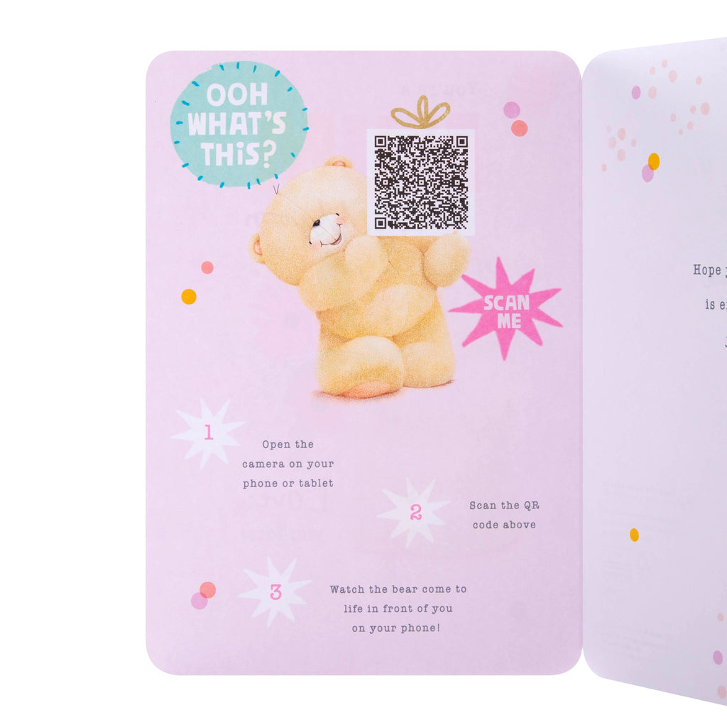 Interactive Forever Friends Birthday Card for Mum with QR Code