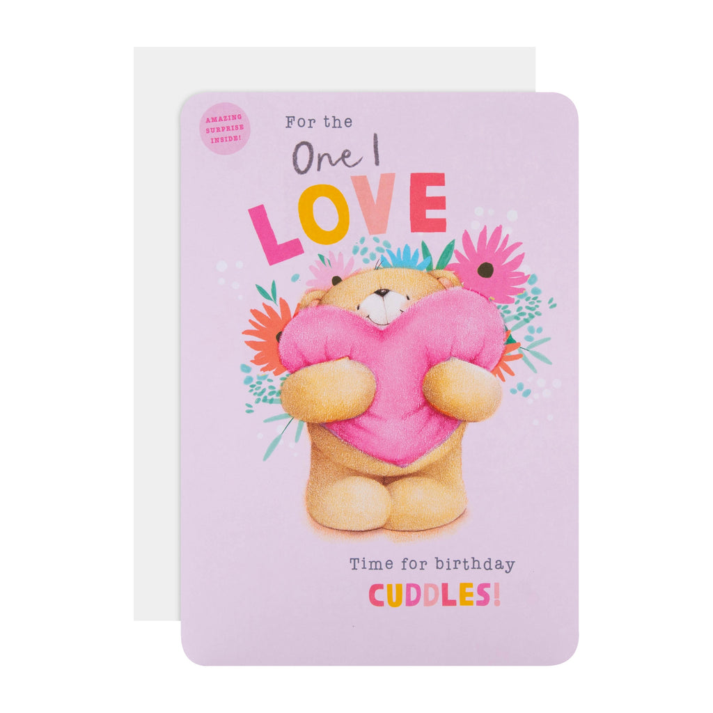 Interactive Forever Friends Birthday Card for One I Love Pink with QR Code