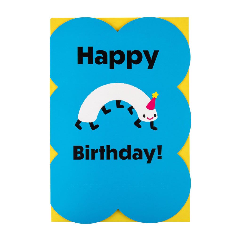 Kids Birthday Card - RNIB Fun Character with Braille Design