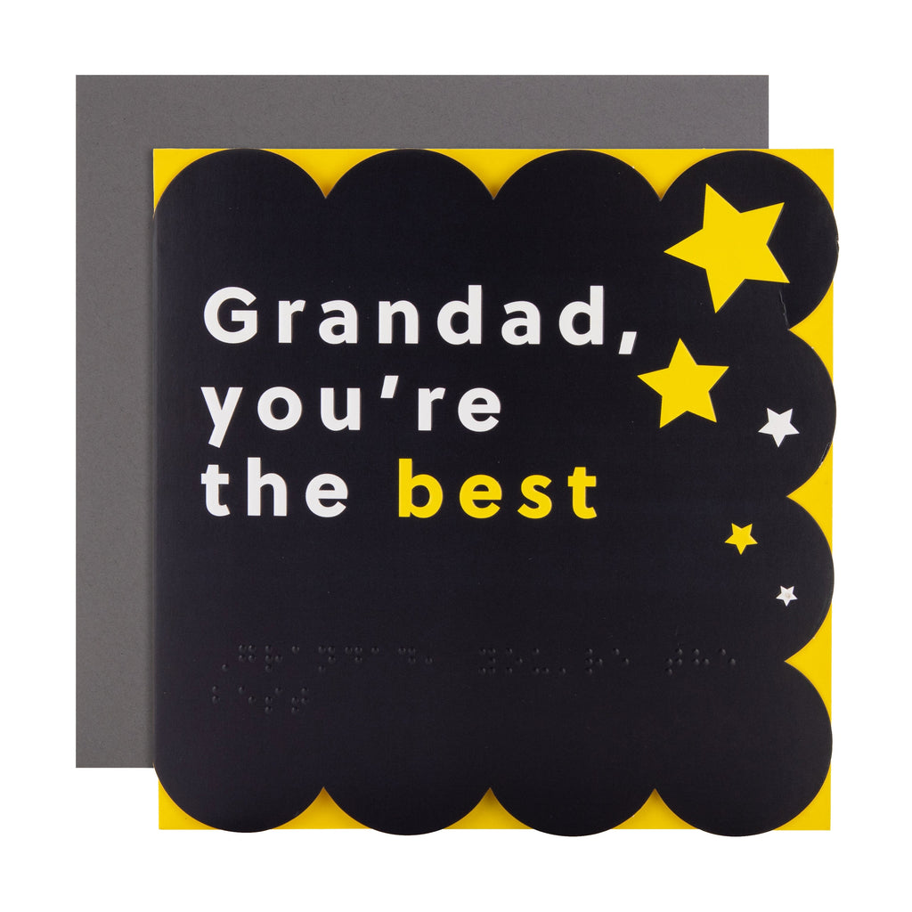 Birthday Card for Grandad - RNIB 'You're the best' with Braille Design