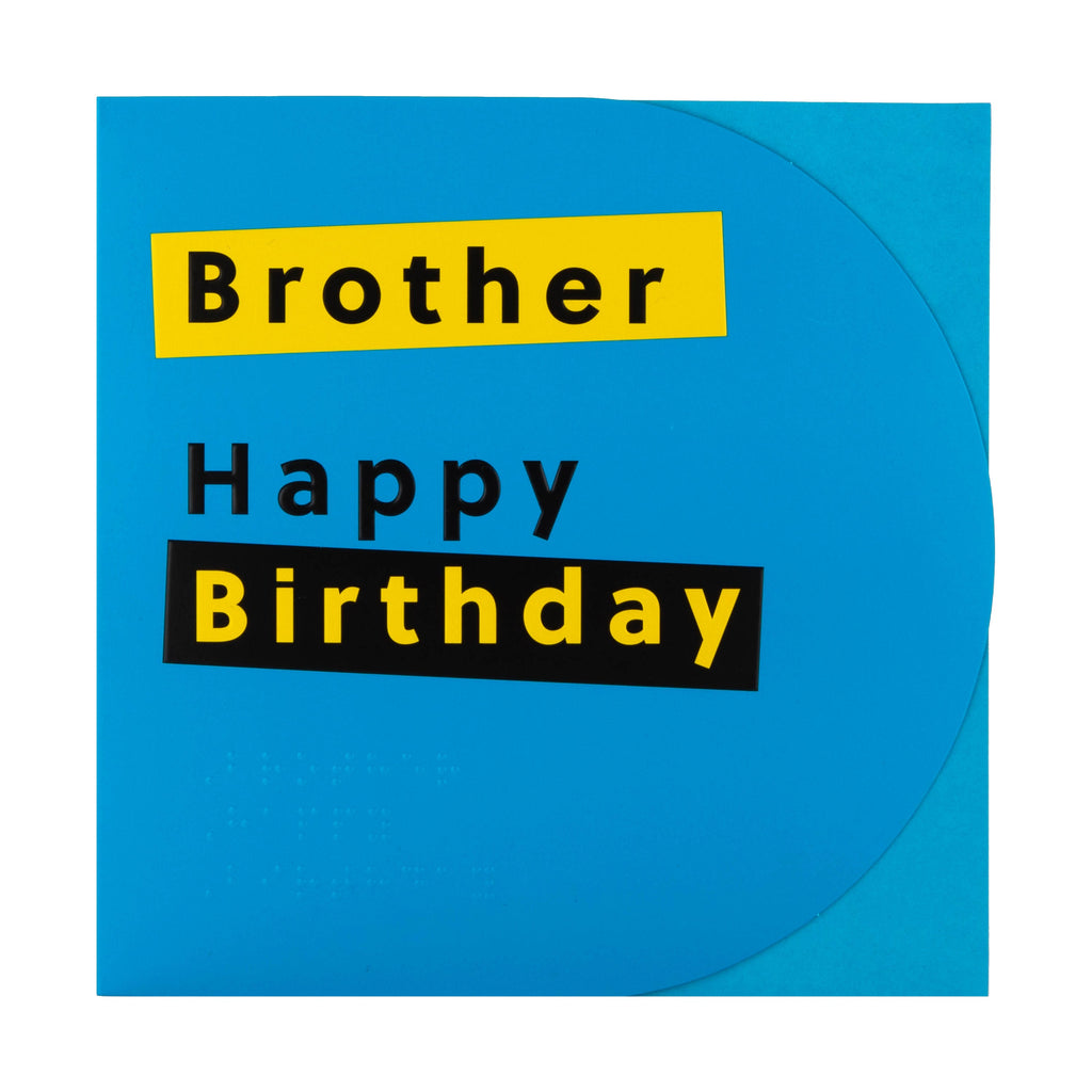 Birthday Card for Brother - RNIB Blue with Braille Design