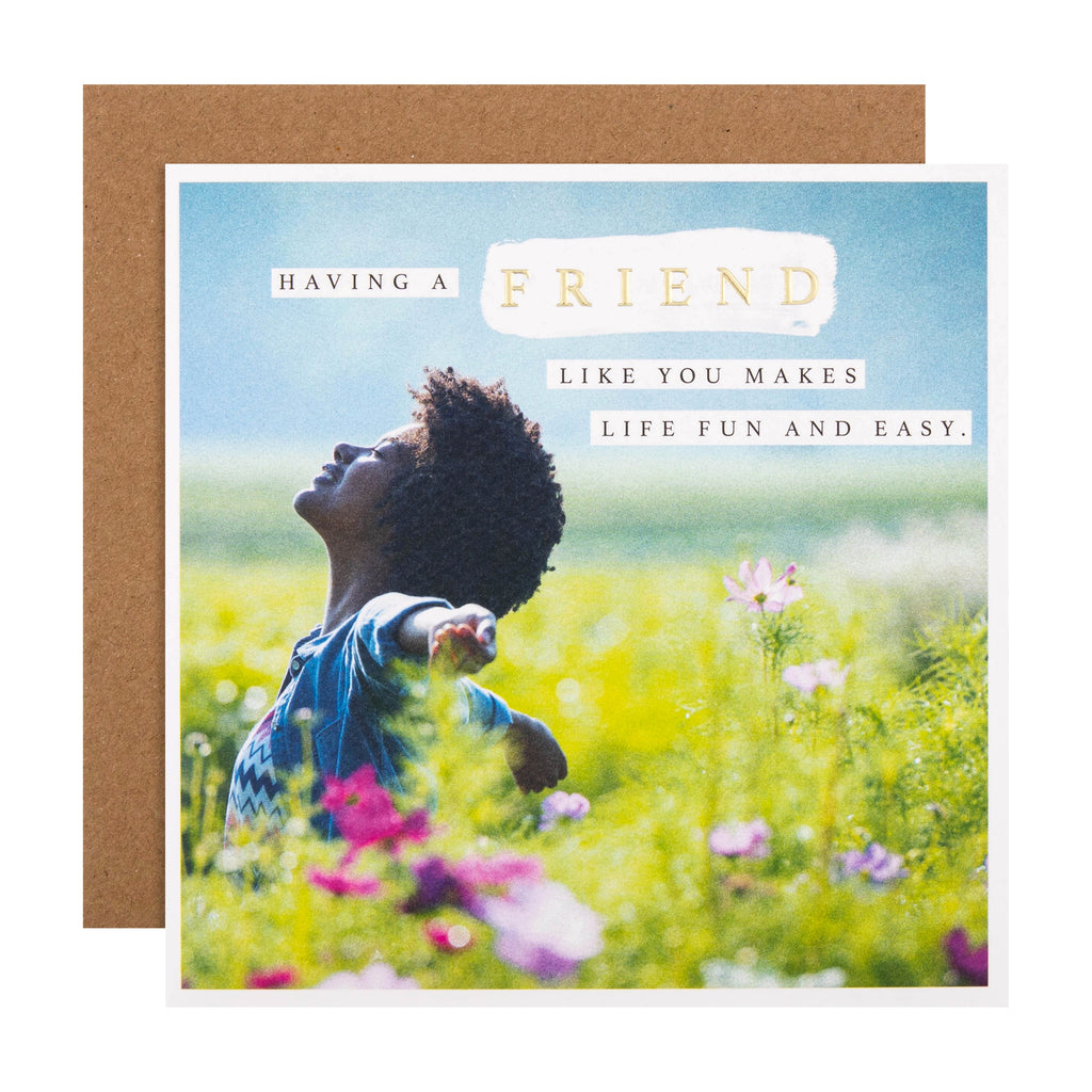 Any Occasion Birthday Card for Friends - Wild Flower Meadow Photo Design