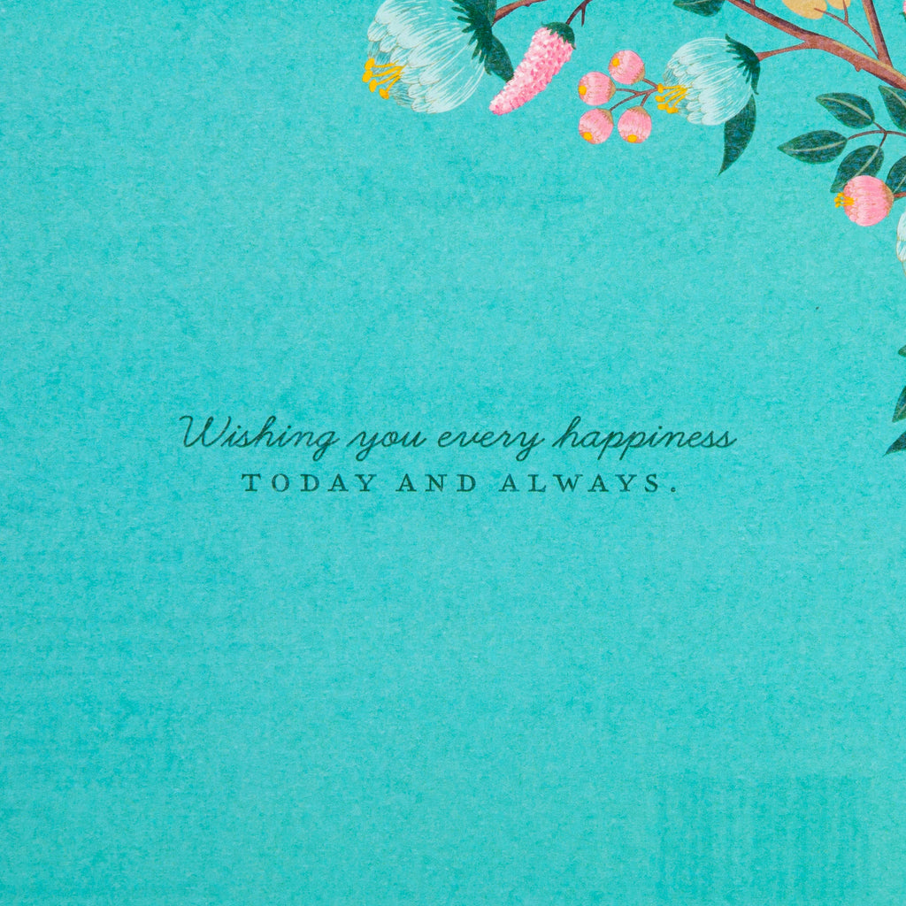 Birthday Card - Blue Flower Border Design