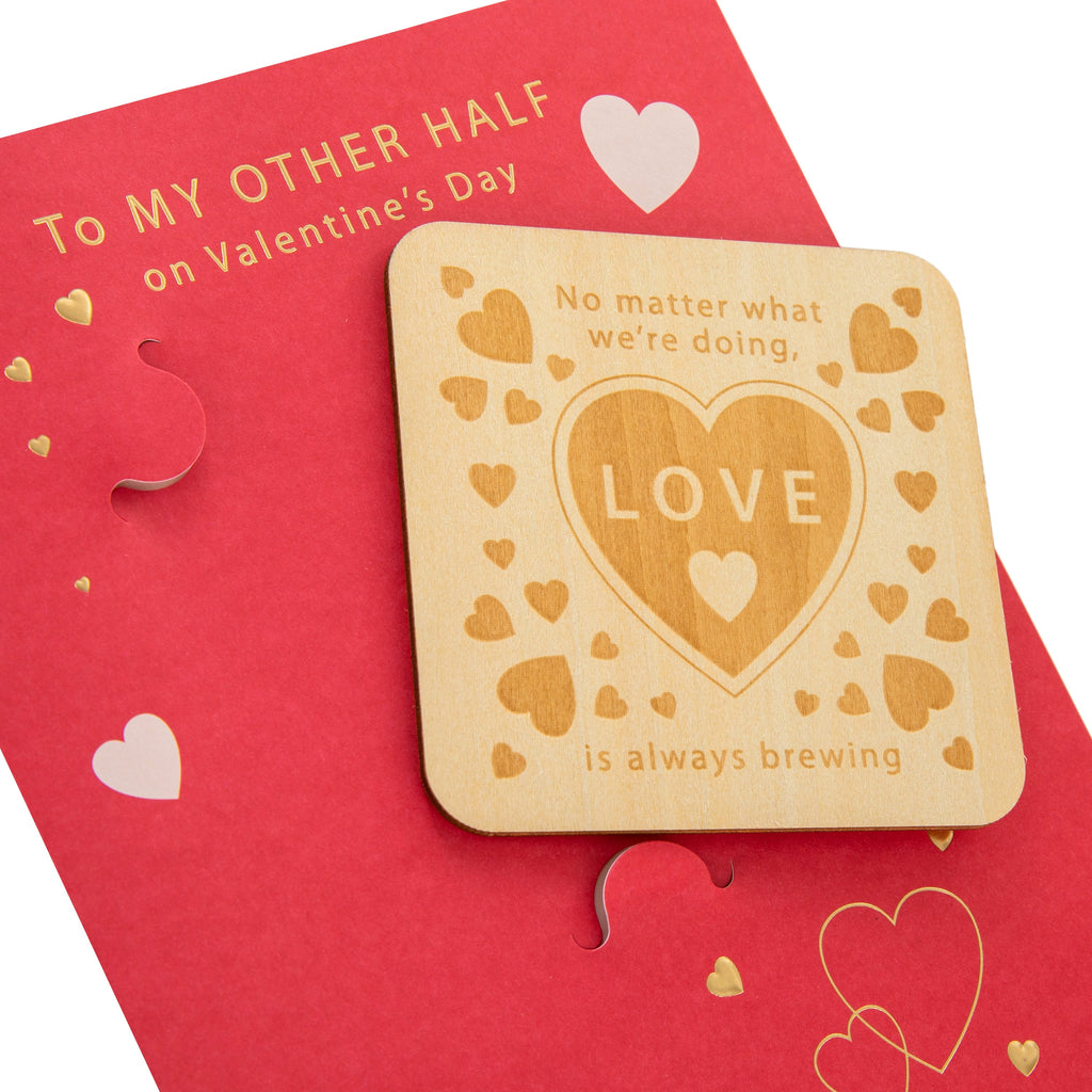 Valentine's Day Card for Better Half - Wooden Keepsake Coaster