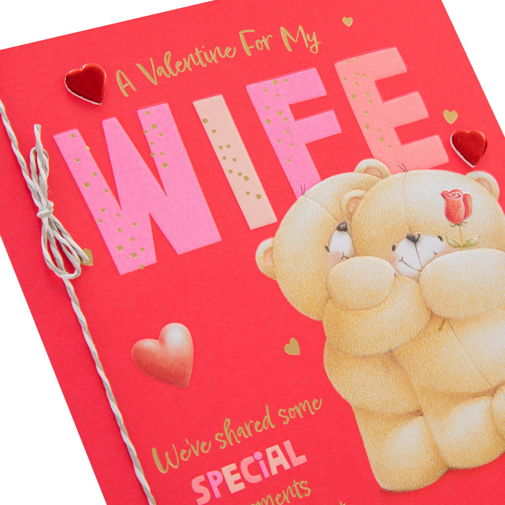 Valentine's Day Card for Wife - Forever Friends Hugging Bears