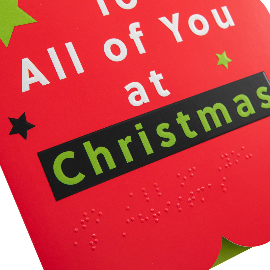 Christmas Card To All Of You - RNIB Stars with Braille Design
