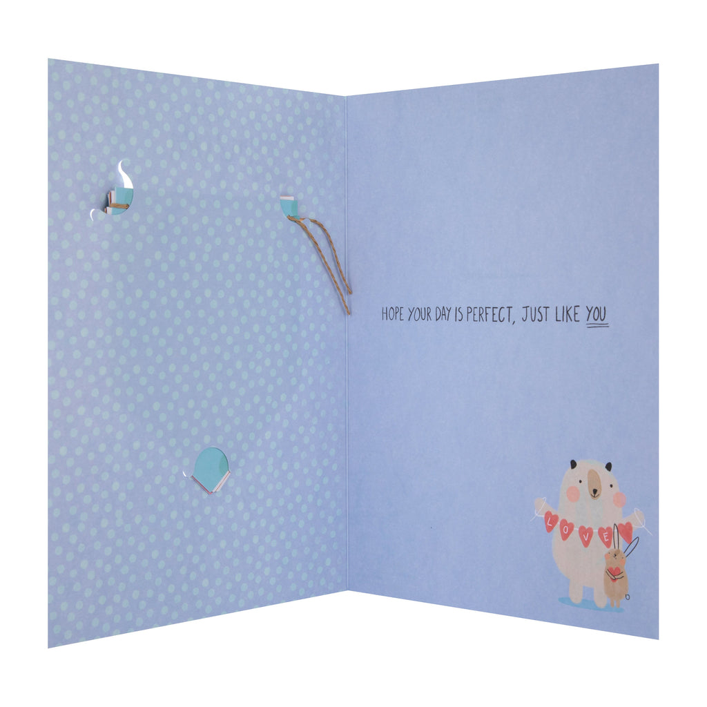 Mother's Day Card for Mum - Cute Animals with Detachable Bunting Keepsake