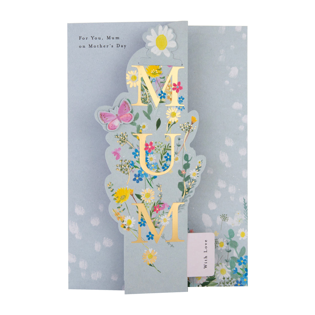 Mother's Day Card for Mum - Floral & Butterfly Design