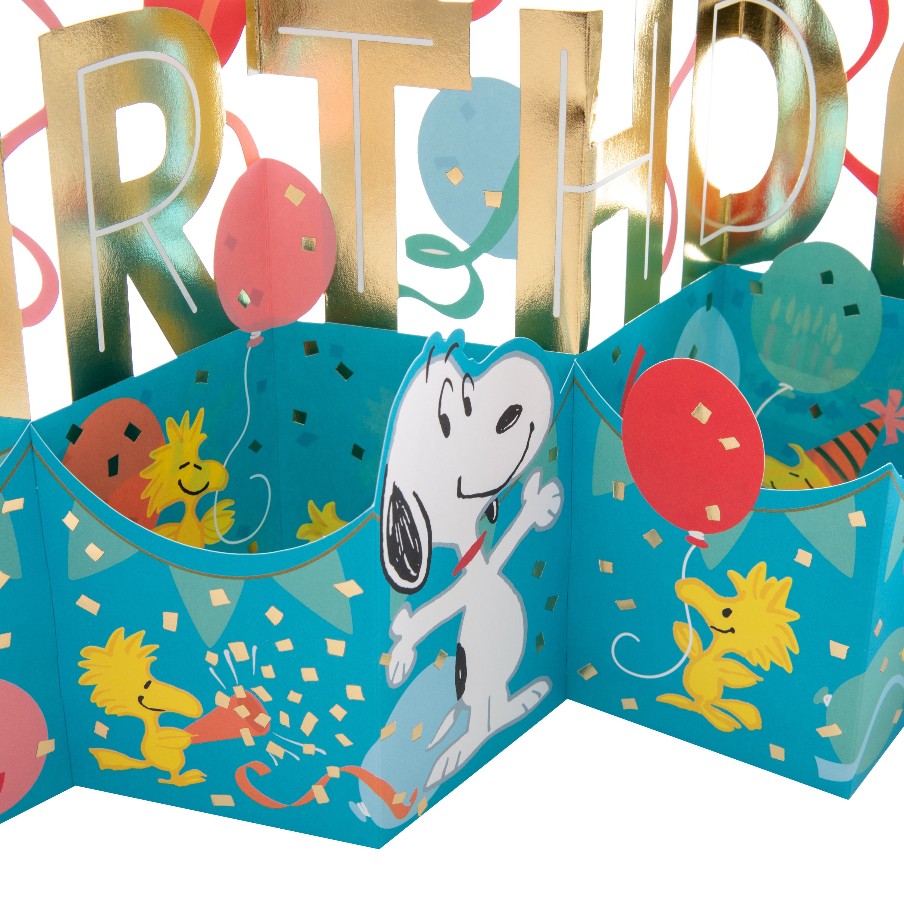 3D Pop-Up SNOOPY & WOODSTOCK Banner Birthday Card | Hallmark UK