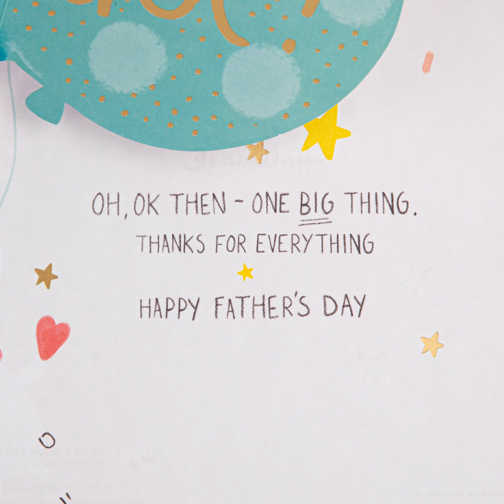 Father's Day Card for Dad - Pop-Up Balloons & Bear 