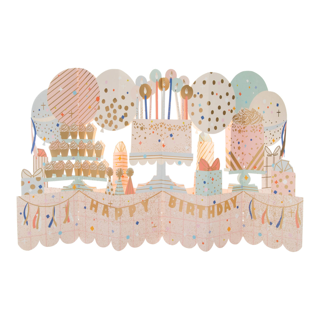 Jumbo Birthday Card - 3D Pop-Up Pink Party Decorations