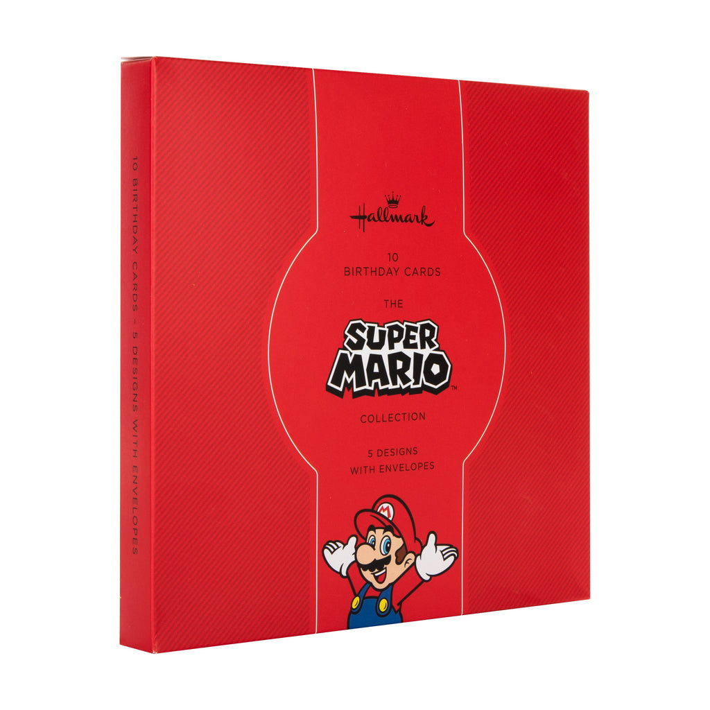 Birthday Cards Multipack - Pack of 10 in 5 Super Mario Designs