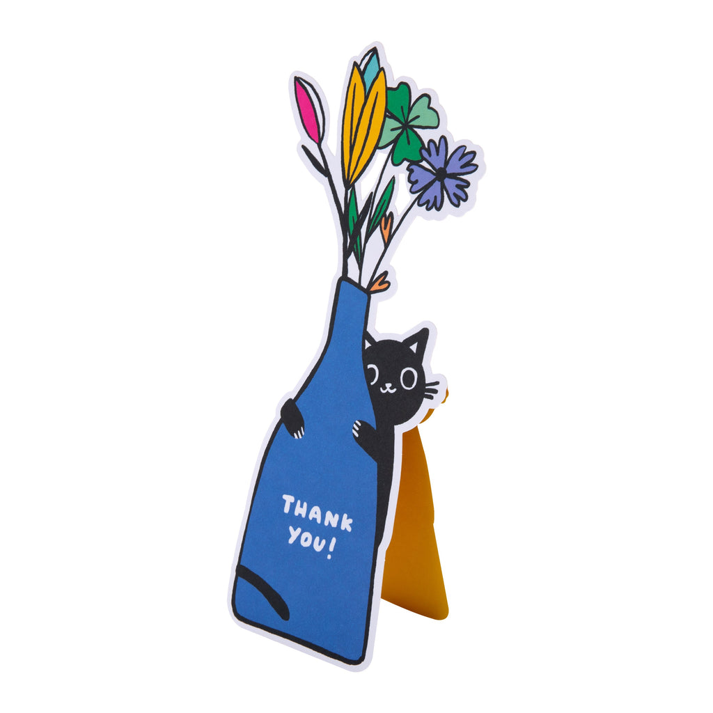 Magical Botanicals Pop Up ‘Delights’ Card - Black Cat & Florals Design