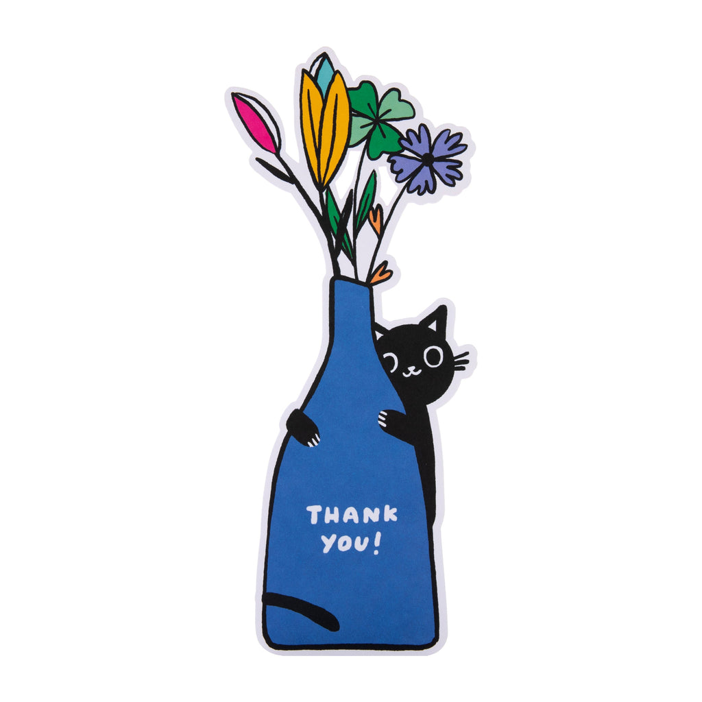 Magical Botanicals Pop Up ‘Delights’ Card - Black Cat & Florals Design