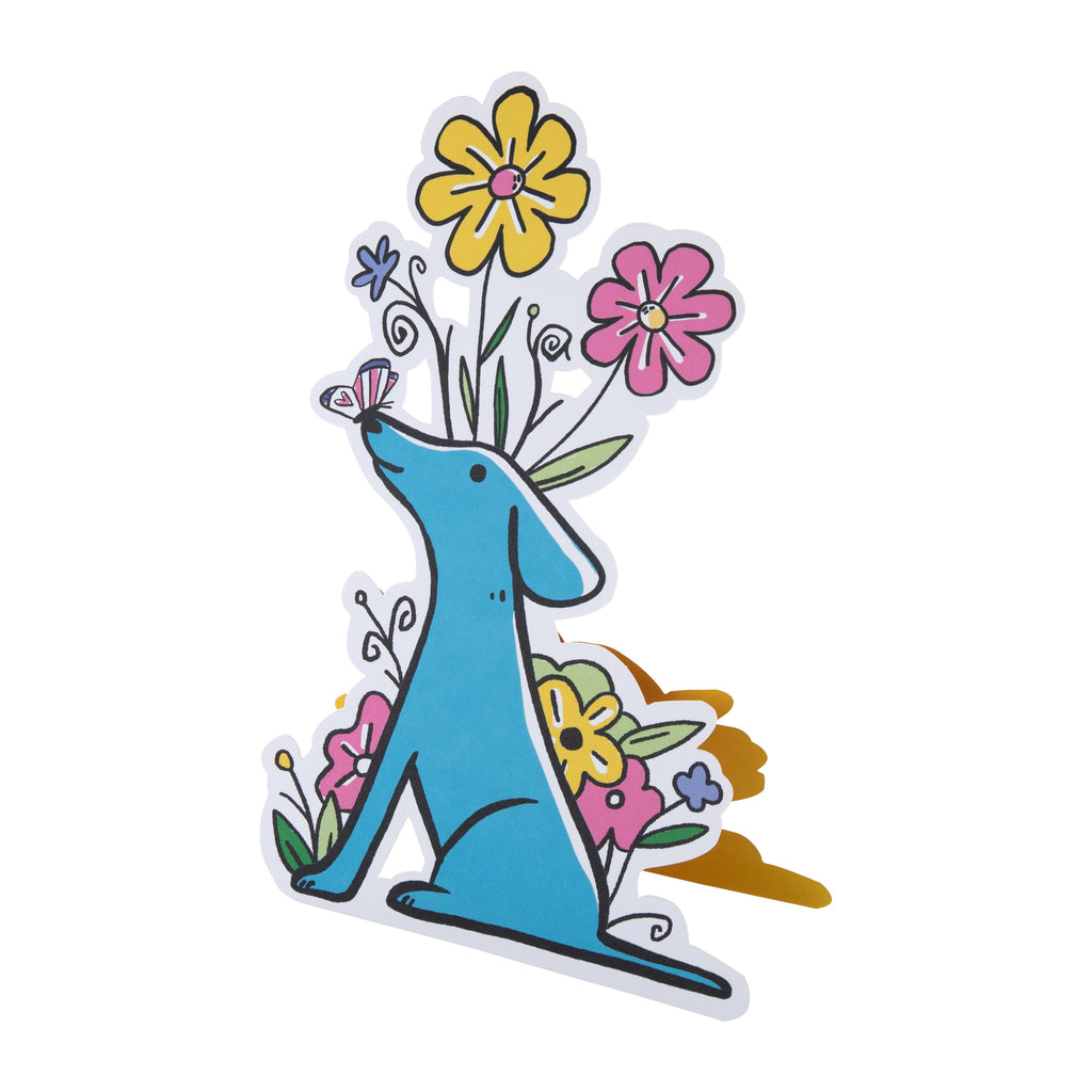 Magical Botanicals Pop Up ‘Delights’ Card - Dog & Floral Design