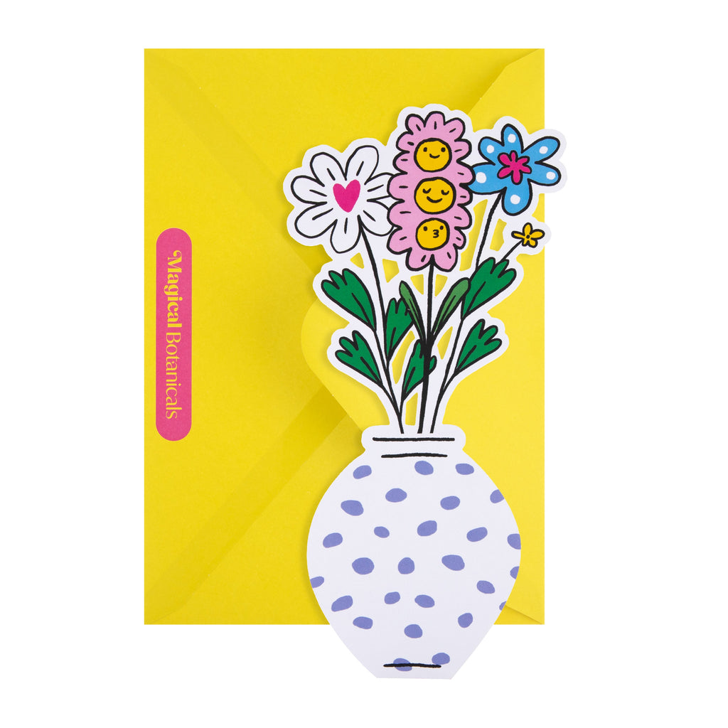 Magical Botanicals Pop Up ‘Delights’ Card - Blue Spots & Florals Design