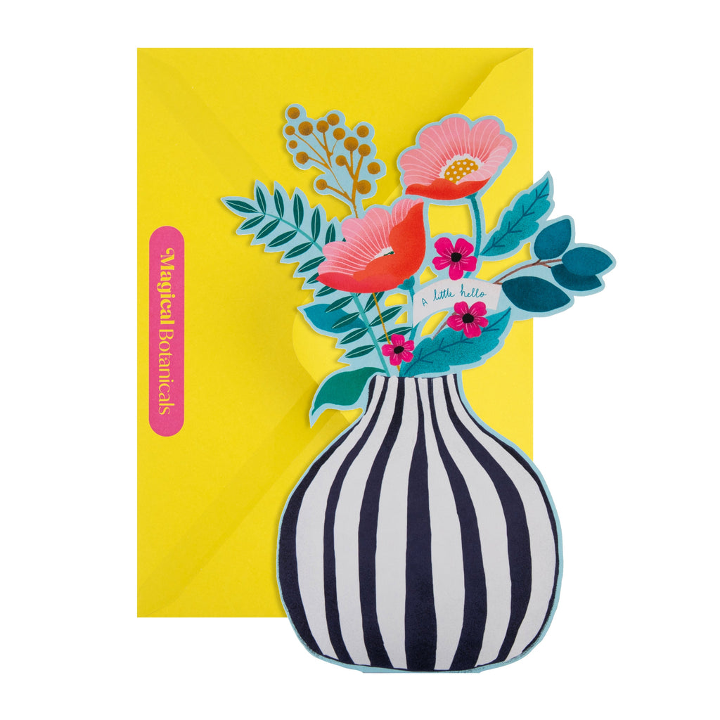 Magical Botanicals Pop Up ‘Delights’ Card - Black Stripes & Florals Design