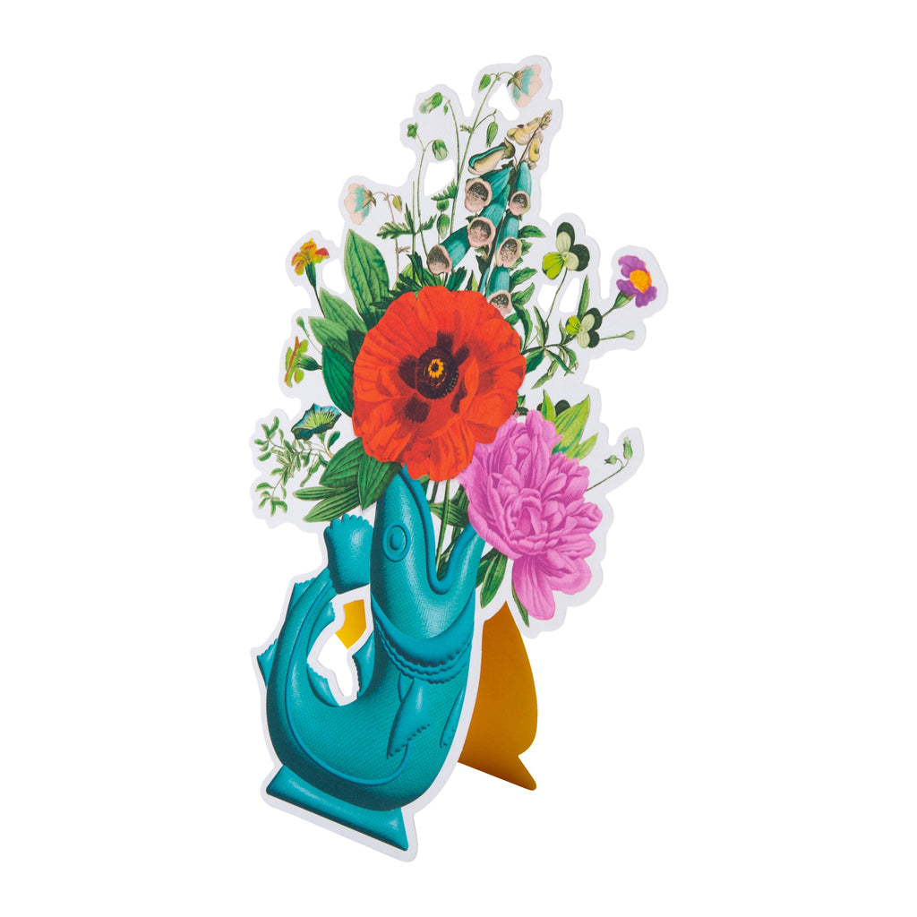 Magical Botanicals Pop Up ‘Delights’ Card - Fish Vase & Florals Design