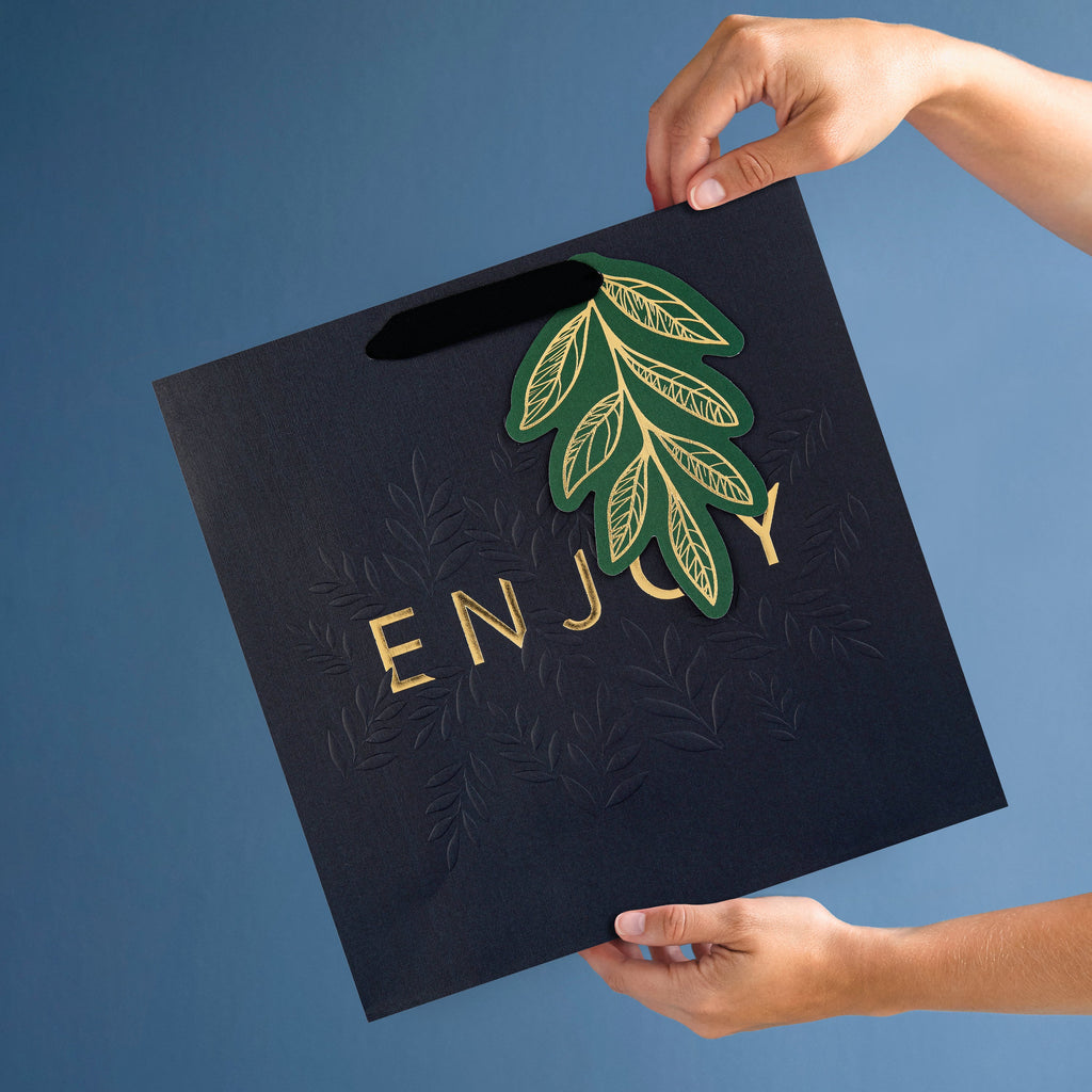 Hall & Co Premium 'Enjoy' Dark Medium Gift Bag - Memento Luxe