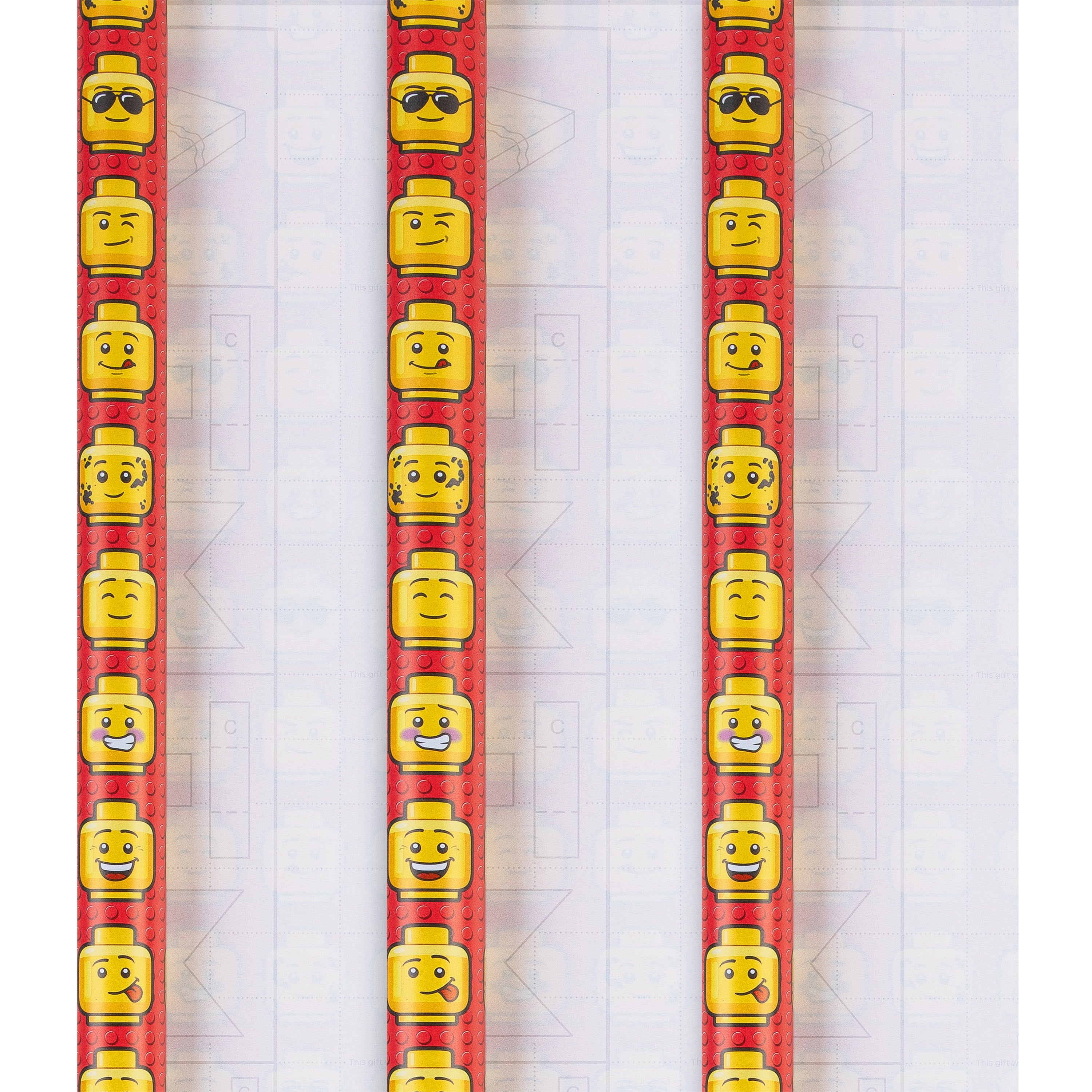 Lego Paper 6M LEGO Heads Any Occasion Wrapping Paper | Hallmark UK